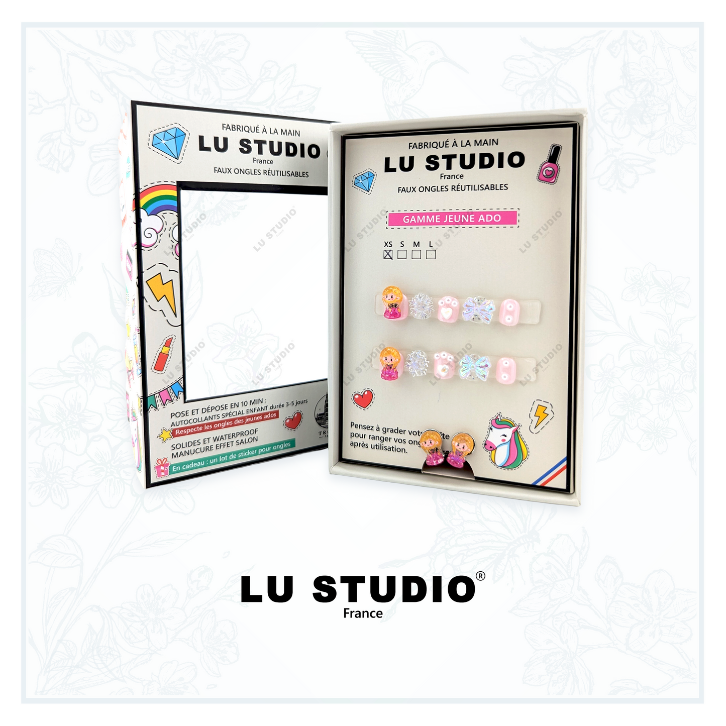 E11 - Princesse Noeud & Diamants | Faux-ongles réutilisables - Press on nails