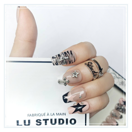 F31 - Croissade Etoiles | Faux-ongles réutilisables - Press on nails