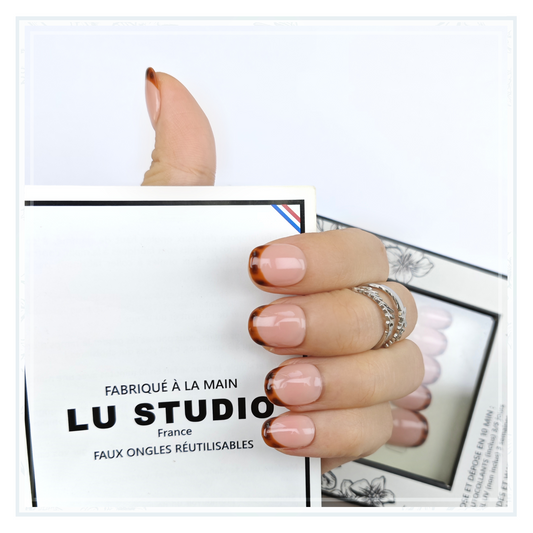 F58 - French Léopard | Faux-ongles réutilisables - Press on nails
