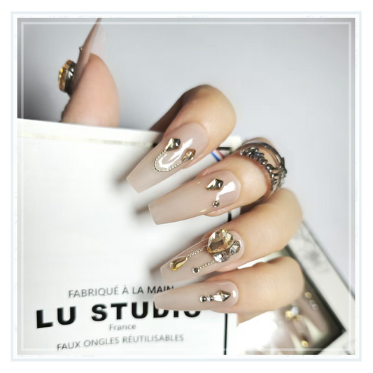M21 - Chaîne de diamants | Faux-ongles réutilisables - Press on nails