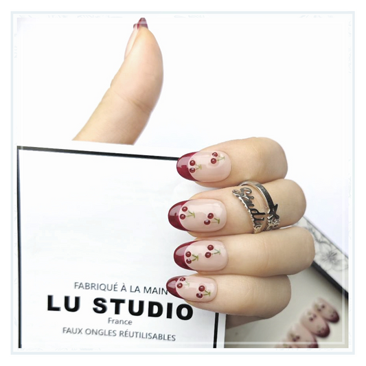 M23 - La Ceuillette des cerises | Faux-ongles réutilisables - Press on nails
