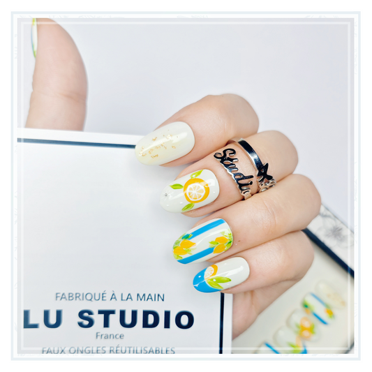 M34 _ Citronnade | Faux-ongles réutilisables - Press on nails