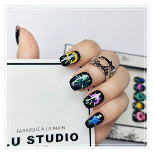 M46 - Les nuits de feu | Faux-ongles réutilisables - Press on nails
