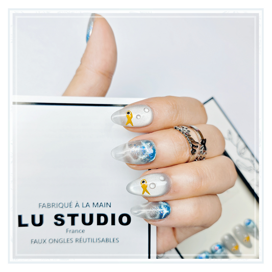 M54 - Petits pissons dans l'eau | Faux-ongles réutilisables - Press on nails