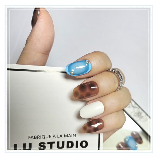 M55 - Entre Terre et Ciel | Faux-ongles réutilisables - Press on nails