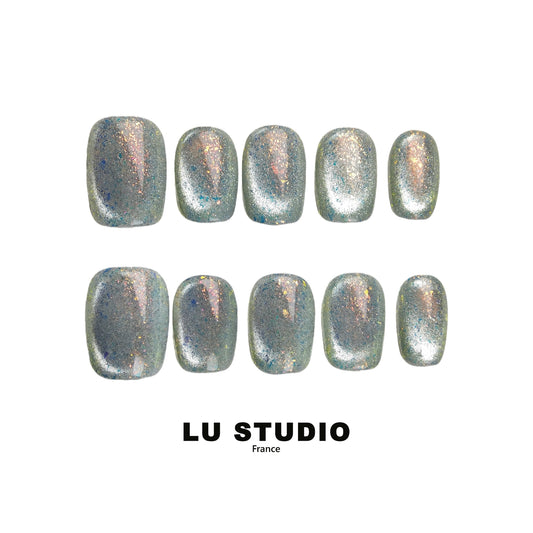 Andromède de vert Faux-ongles réutilisables Press on nails 