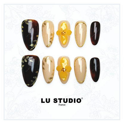 Bouton d'Or  |  Faux-ongles réutilisables - Press on nails