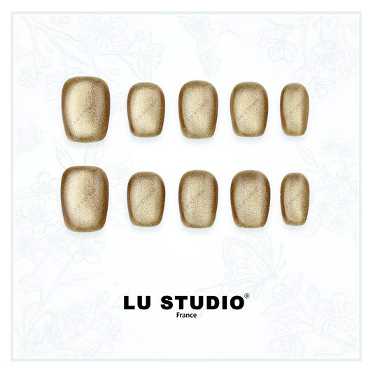 C01 - Poussière d'Or  |  Faux-ongles réutilisables - Press on nails