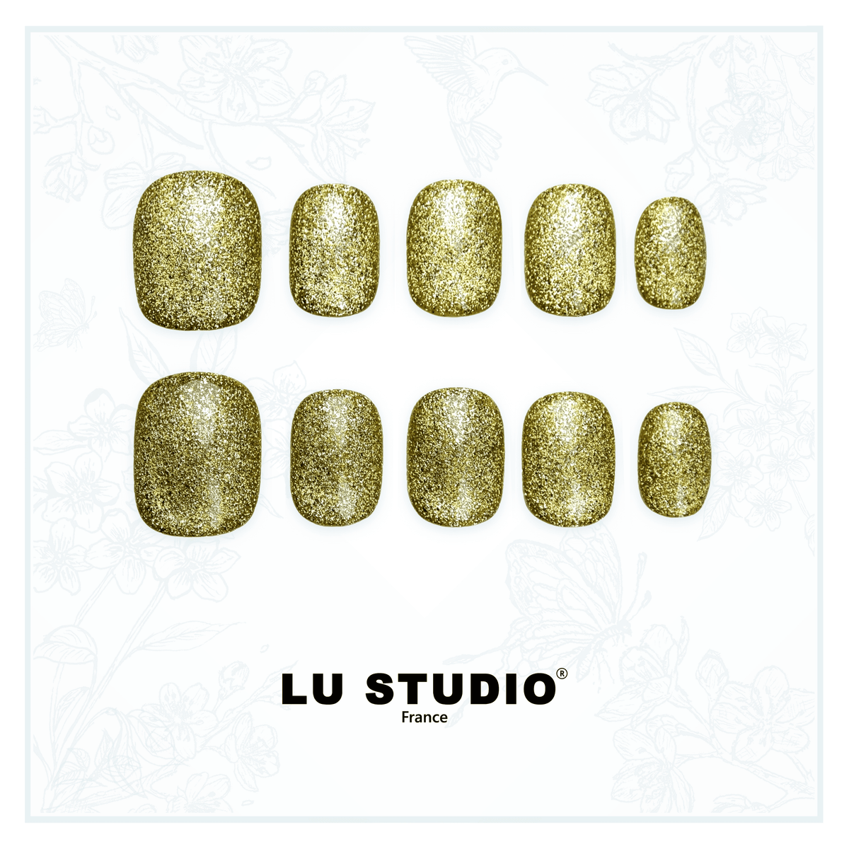 C04 - D'Or et d'Or Pur  |  Faux-ongles réutilisables - Press on nails