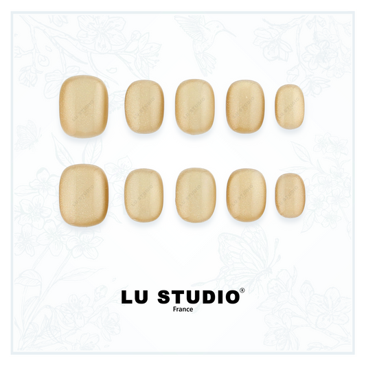 C05 - Champagne Nacré  |  Faux-ongles réutilisables - Press on nails