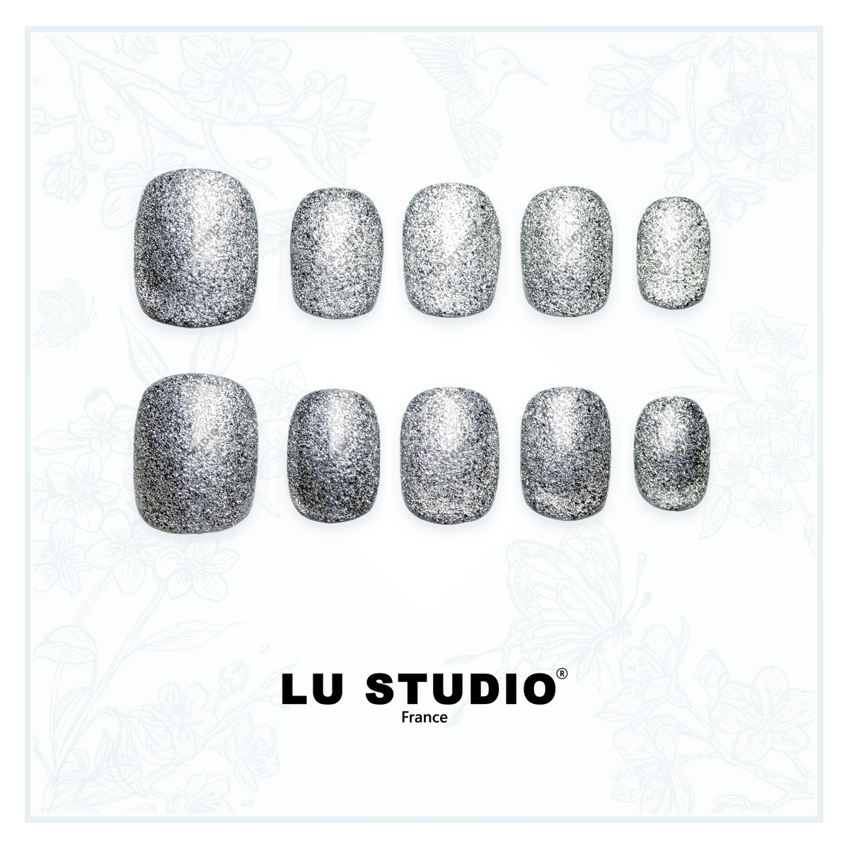 C08 - Mine d'Argent | Faux-ongles réutilisables - Press on nails