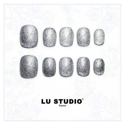 C08 - Mine d'Argent | Faux-ongles réutilisables - Press on nails