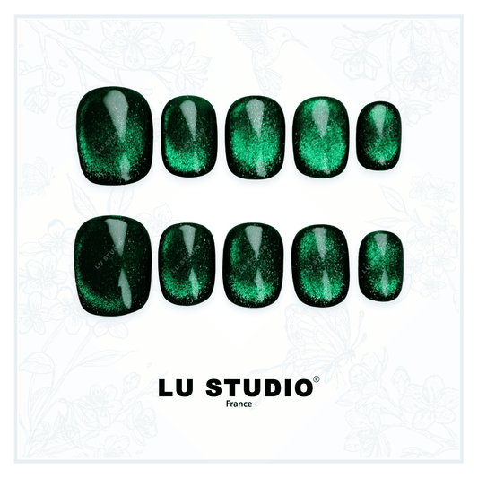 C17 - Le monde des émeraudes | Faux-ongles réutilisables - Press on nails