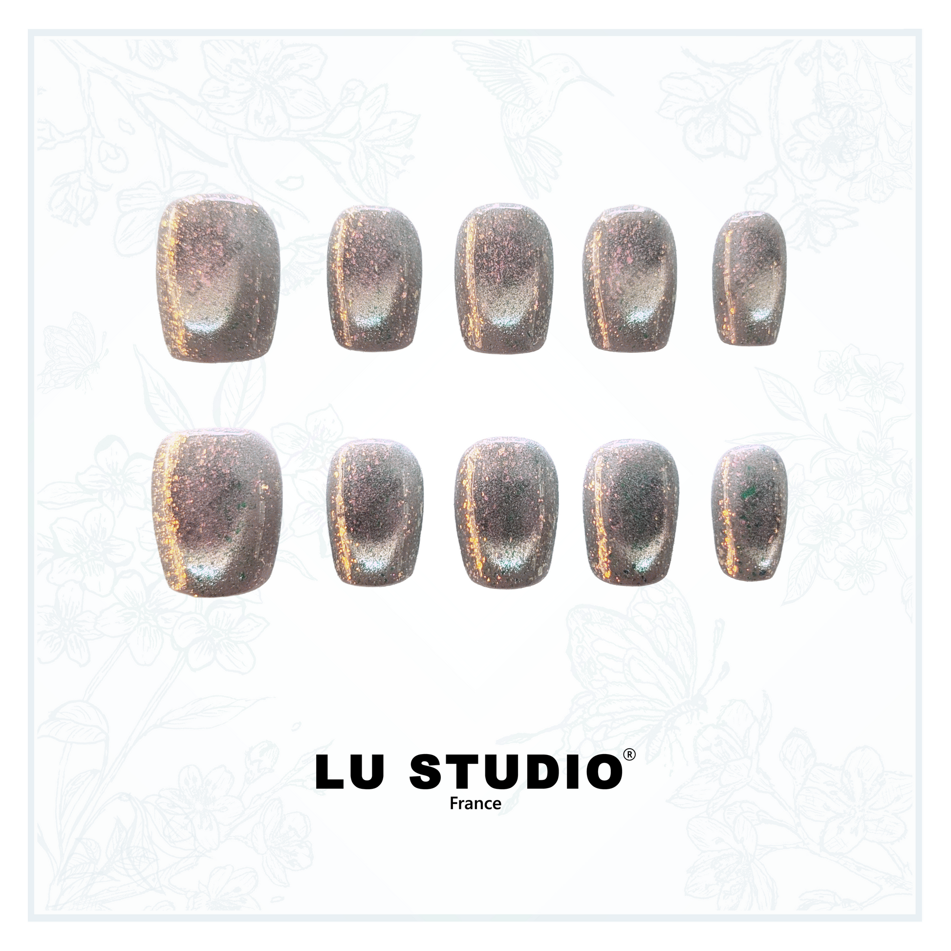 C20 - Eclat lunaire  |  Faux-ongles réutilisables - Press on nails