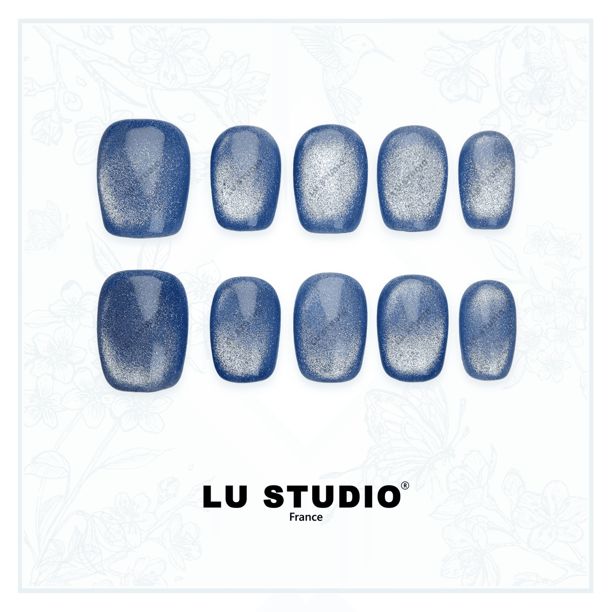 C46 - Ciel bleu  |  Faux-ongles réutilisables - Press on nails