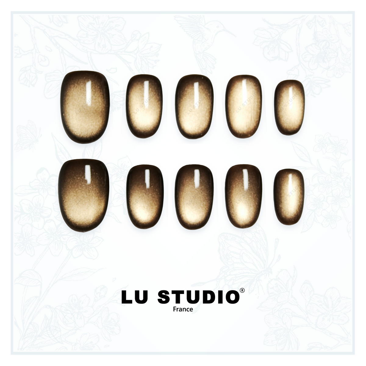 C51 - Œil de Tigre | Faux-ongles réutilisables - Press on nails