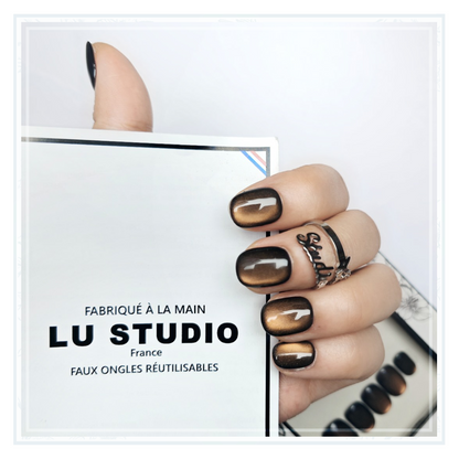 C55 - L'Ambre nous | Faux-ongles réutilisables - Press on nails
