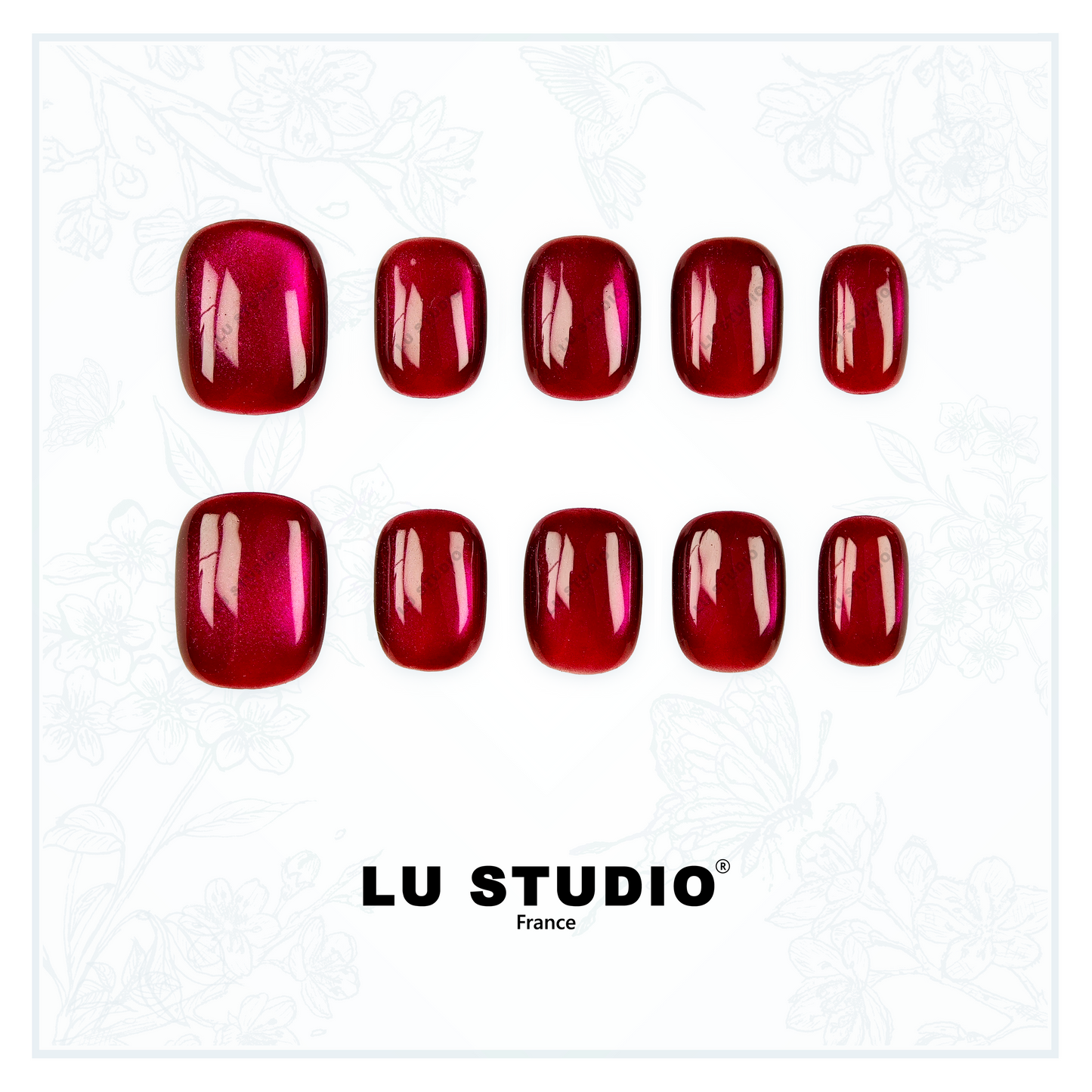 C63 - Opéra Rouge   |  Faux-ongles réutilisables - Press on nails