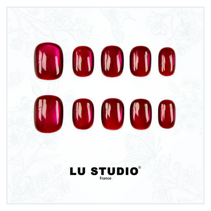 C63 - Opéra Rouge   |  Faux-ongles réutilisables - Press on nails