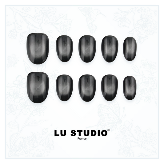 C72 - Brume Noire  |  Faux-ongles réutilisables - Press on nails
