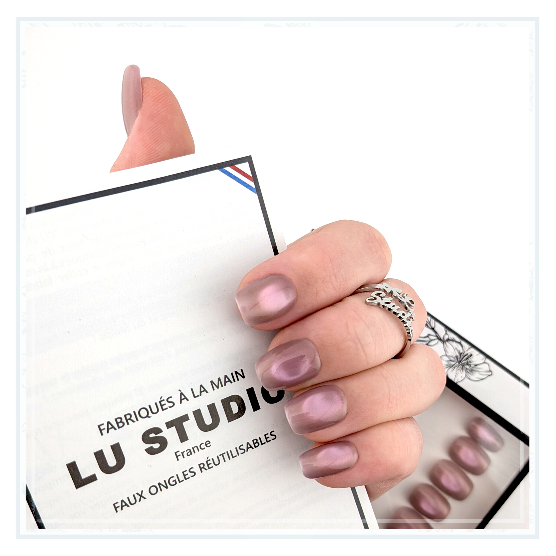 C77 - Mauve délicat  |  Faux-ongles réutilisables - Press on nails