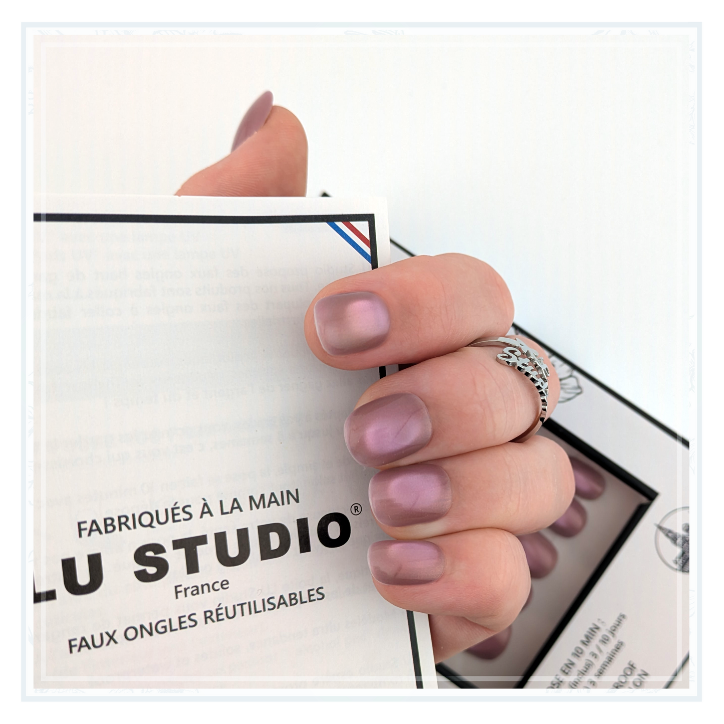 C77 - Mauve délicat  |  Faux-ongles réutilisables - Press on nails