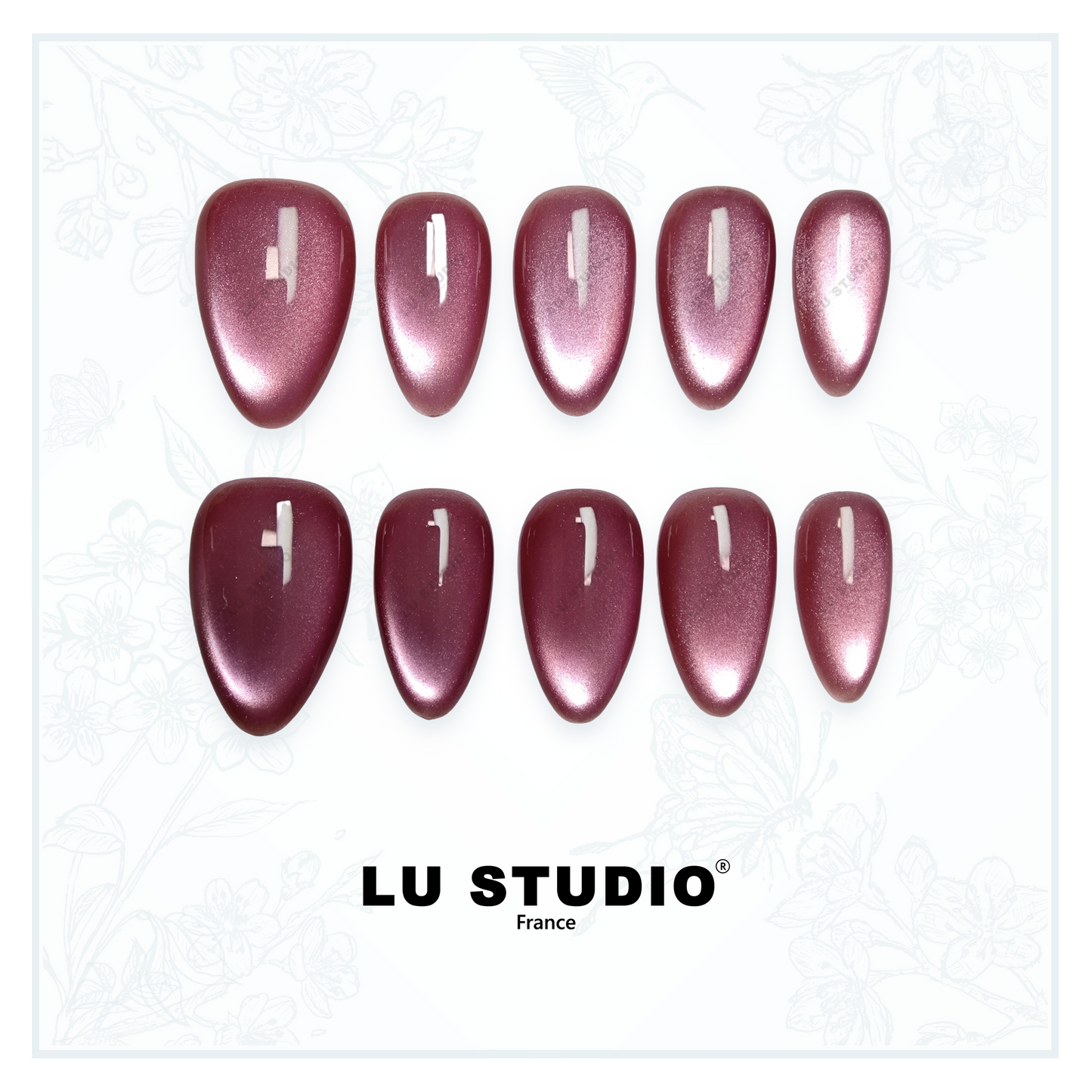 CAT01 - Rose intense  |  Faux-ongles réutilisables - Press on nails