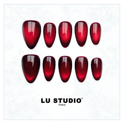 CAT04 - Rouge intense  |  Faux-ongles réutilisables - Press on nails