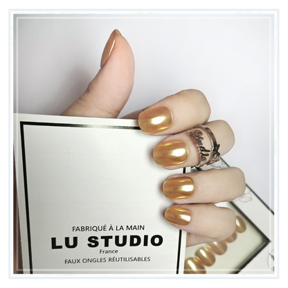 CH01 - Or Métallique  |  Faux-ongles réutilisables - Press on nails