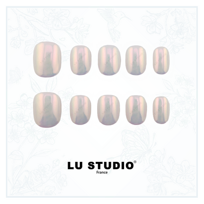 CH03 - Blanc Chromé  |  Faux-ongles réutilisables - Press on nails