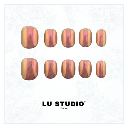 CH04 - Rose Chromé  |  Faux-ongles réutilisables - Press on nails