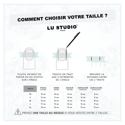 Comment choisir votre taille - Adultes  |  Faux-ongles réutilisables - Press on nails