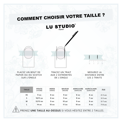Comment choisir votre taille ? (Enfants)   |  Faux-ongles réutilisables - Press on nails
