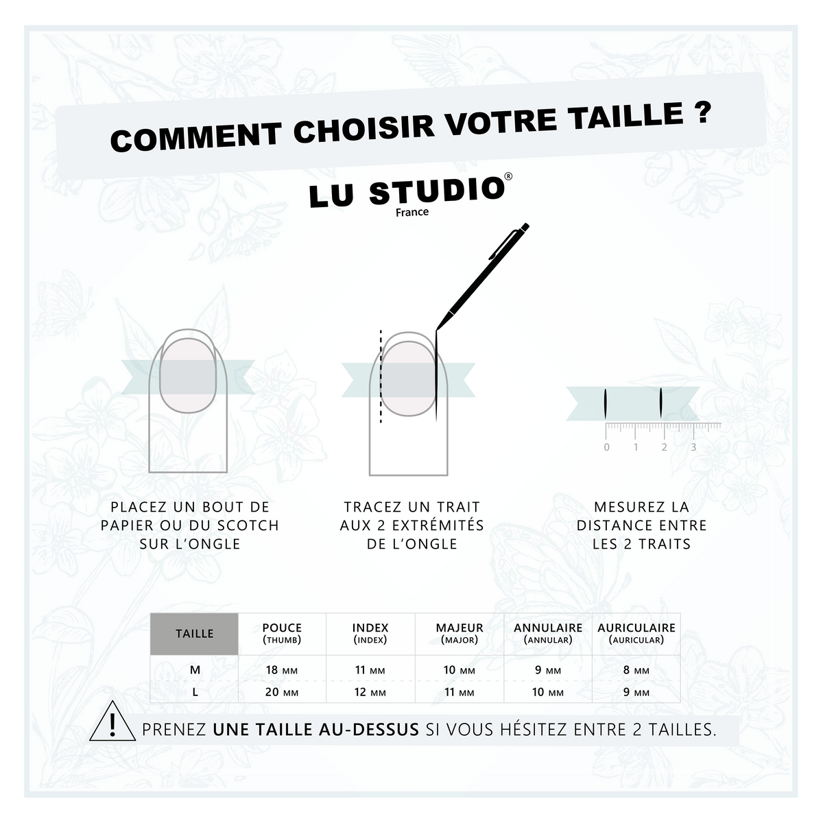 Comment choisir votre taille - Pieds  |  Faux-ongles réutilisables - Press on nails