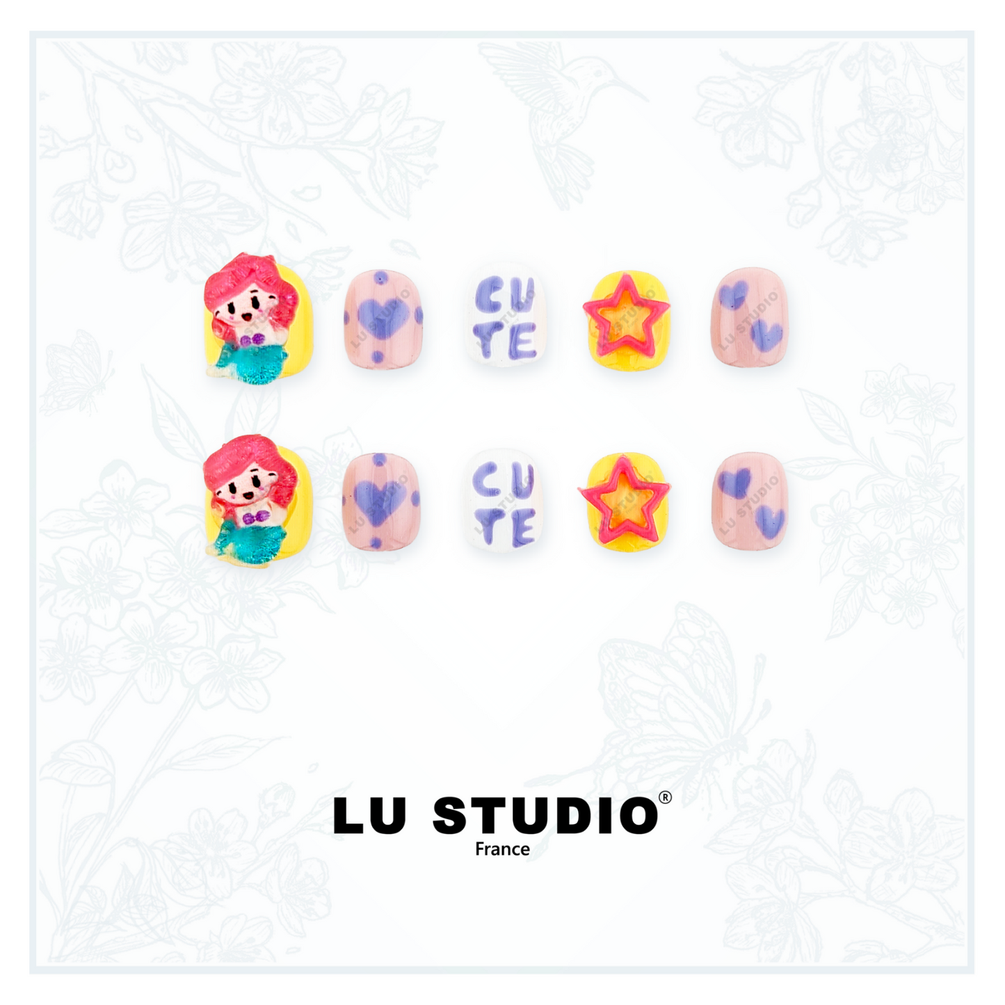 E02 - La petite sirène | Faux-ongles réutilisables - Press on nails