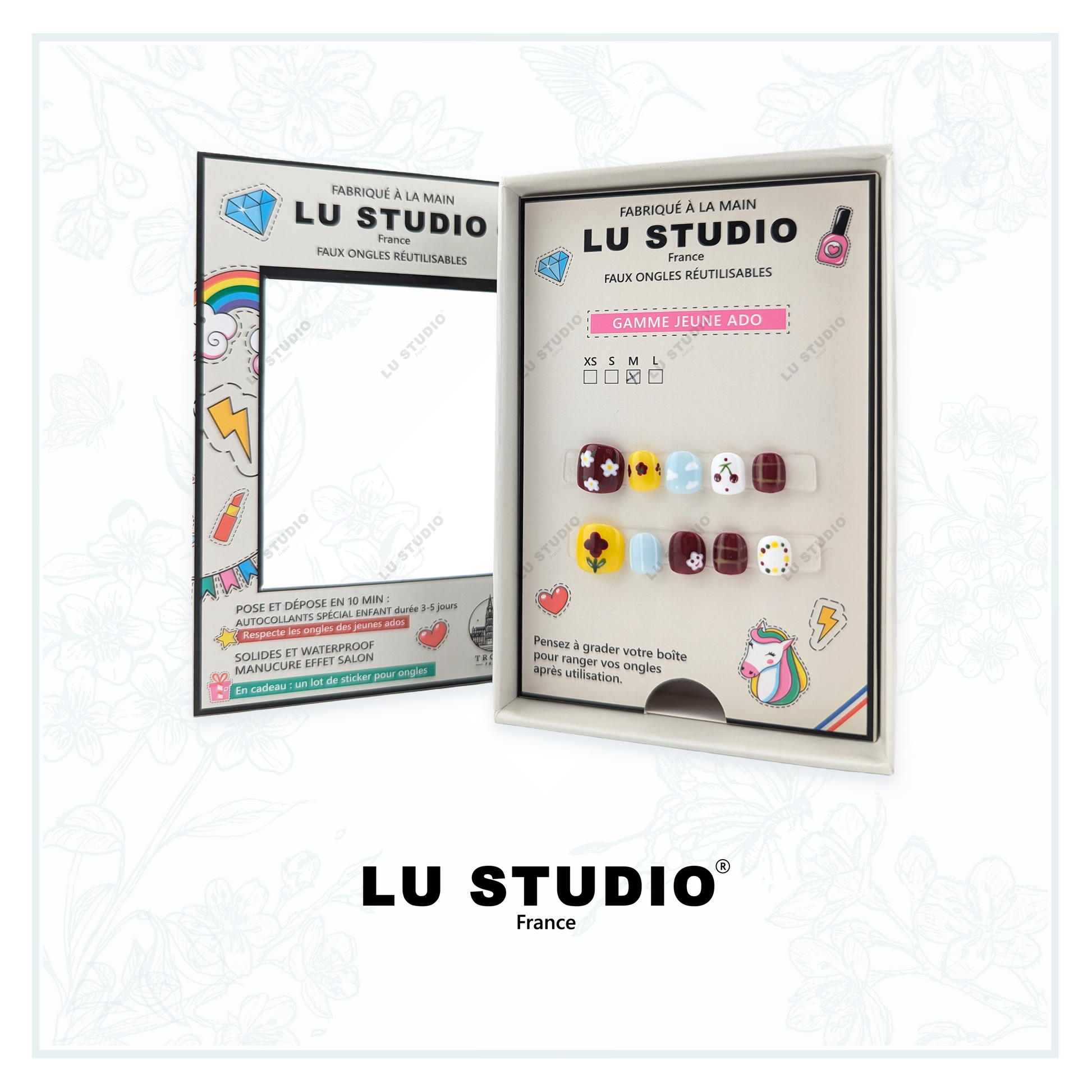 E04 - Les petites fleurs de Louise  |  Faux-ongles réutilisables - Press on nails