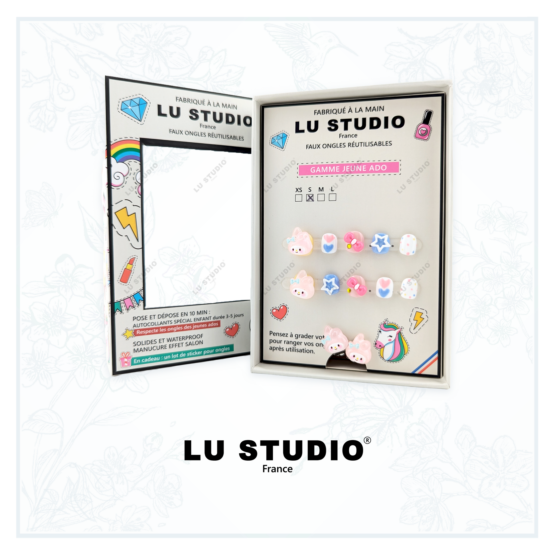 E07 - Lapinou étoilé  |  Faux-ongles réutilisables - Press on nails