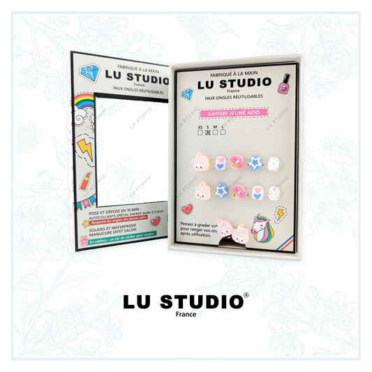 E07 - Lapinou étoilé  |  Faux-ongles réutilisables - Press on nails