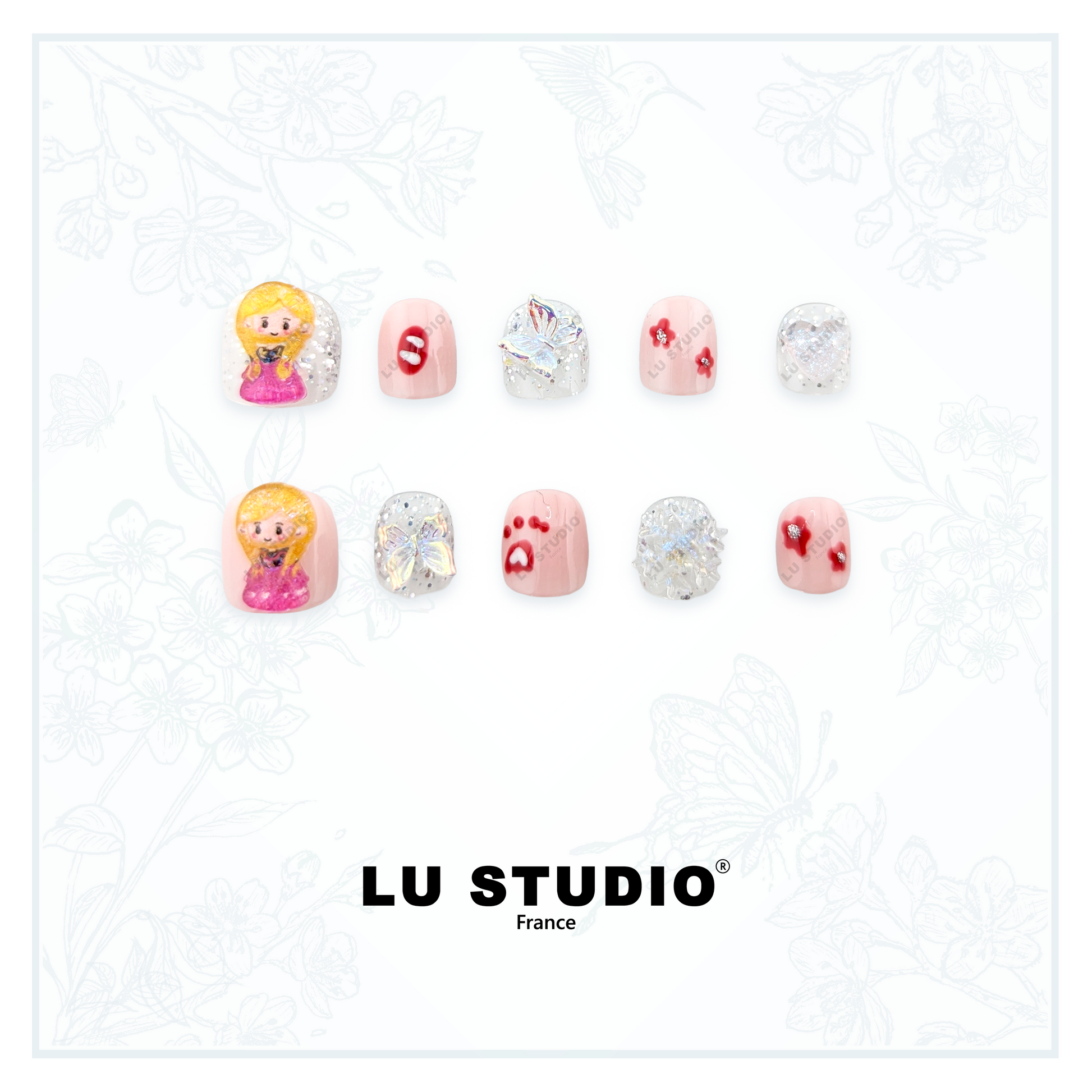 E10 - Princesse et ses diamants  |  Faux-ongles réutilisables - Press on nails