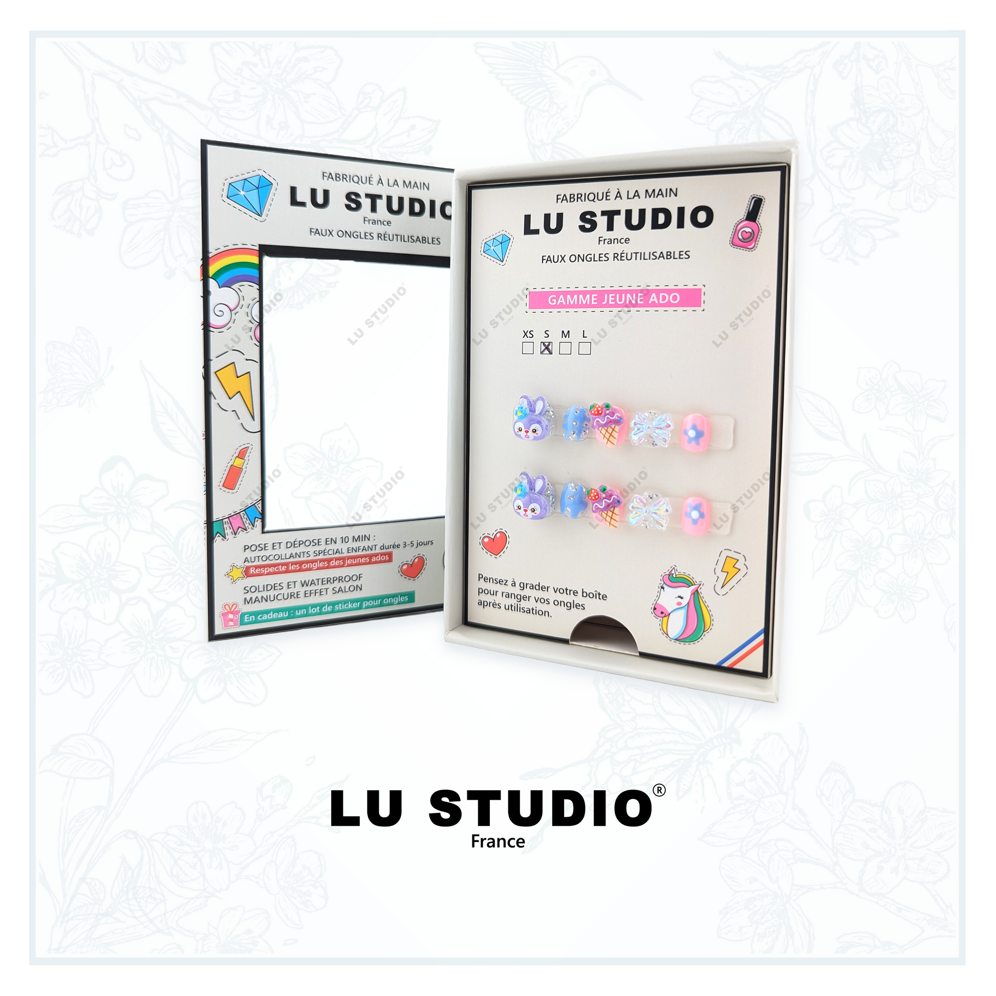 E14 - Lapin Gourmand  |  Faux-ongles réutilisables - Press on nails