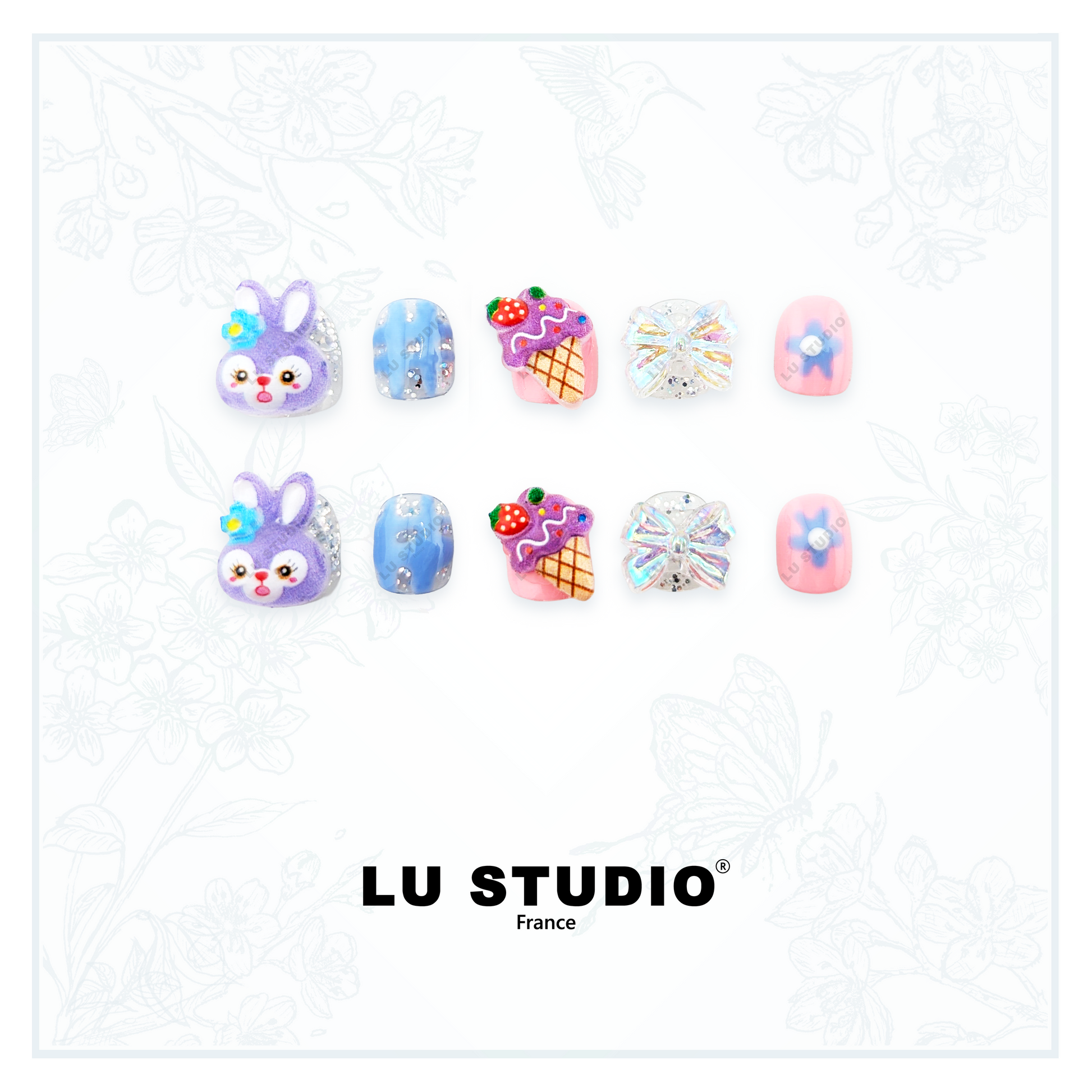 E14 - Lapin Gourmand  |  Faux-ongles réutilisables - Press on nails