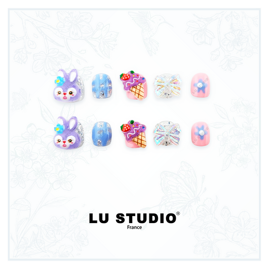 E14 - Lapin Gourmand  |  Faux-ongles réutilisables - Press on nails