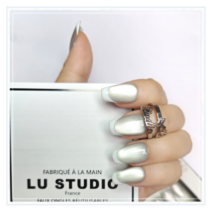 F02 - French Stone  |  Faux-ongles réutilisables - Press on nails