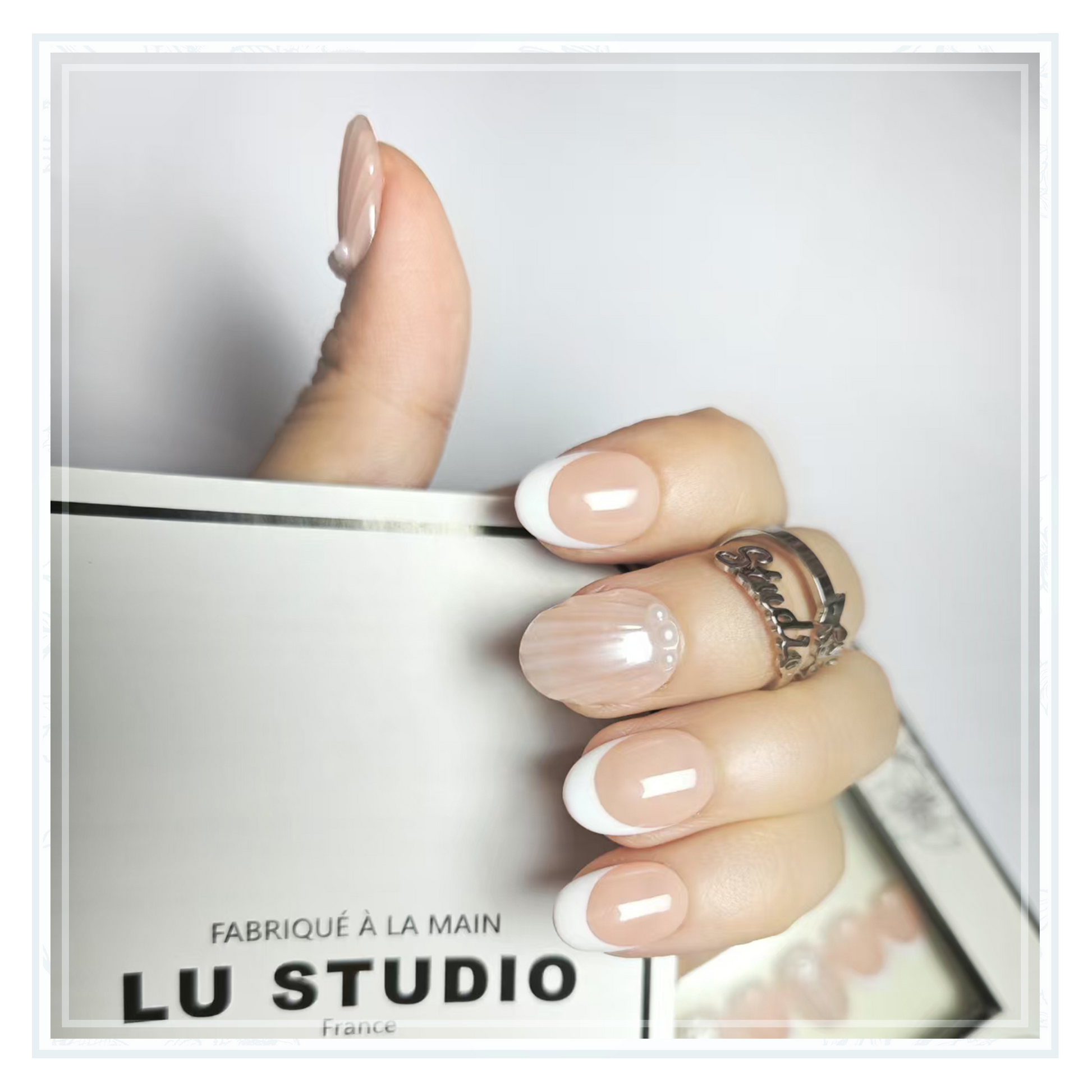 F06 - French dans l'océan  |  Faux-ongles réutilisables - Press on nails