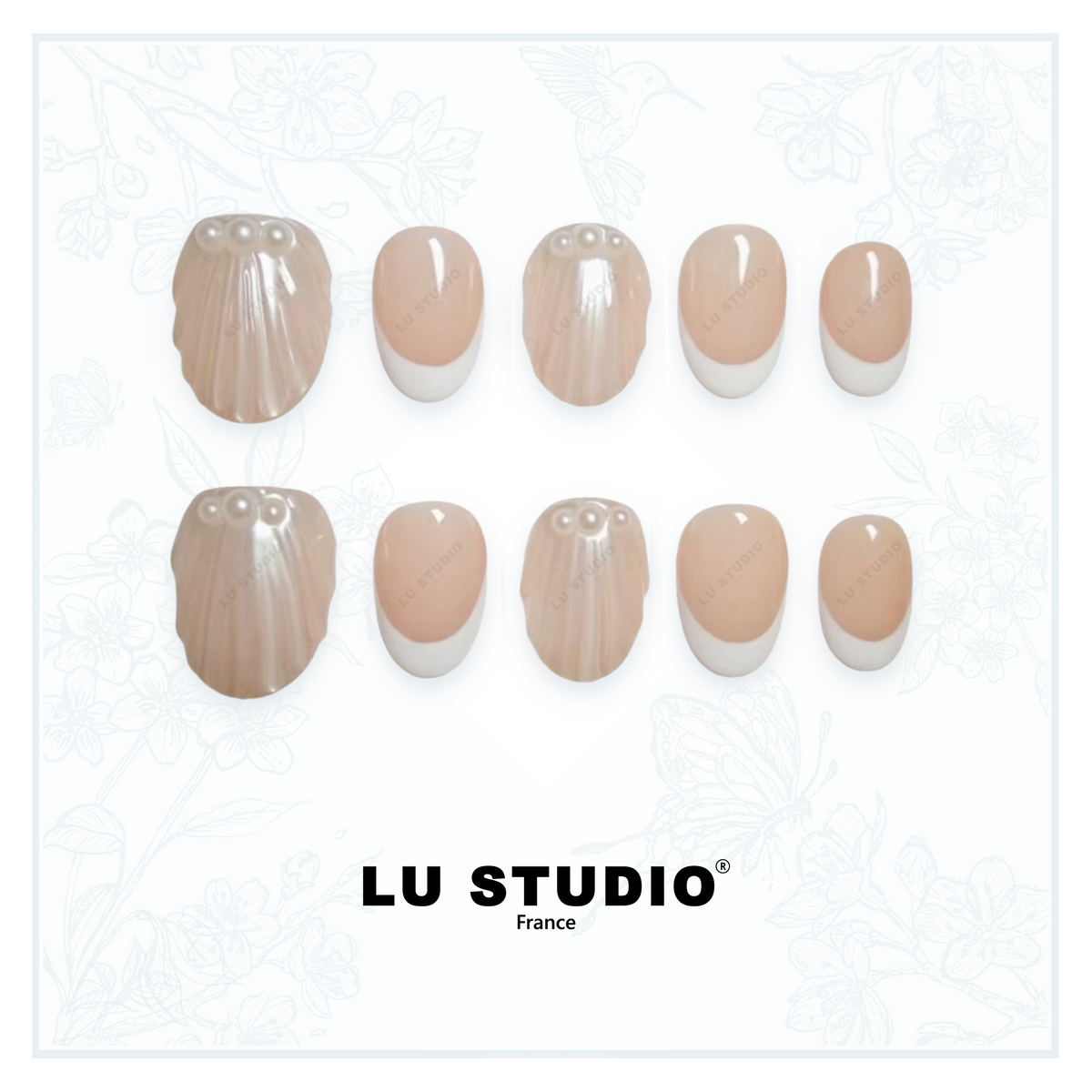 F06 - French dans l'océan | Faux-ongles réutilisables - Press on nails