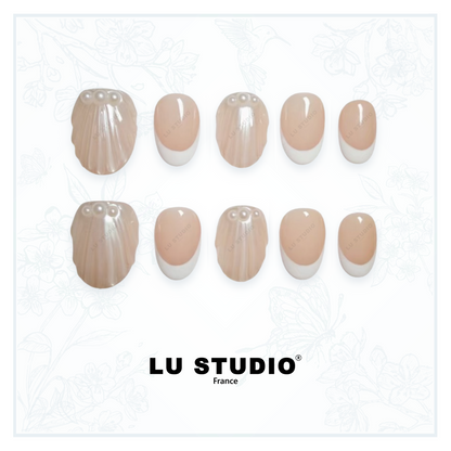 F06 - French dans l'océan | Faux-ongles réutilisables - Press on nails
