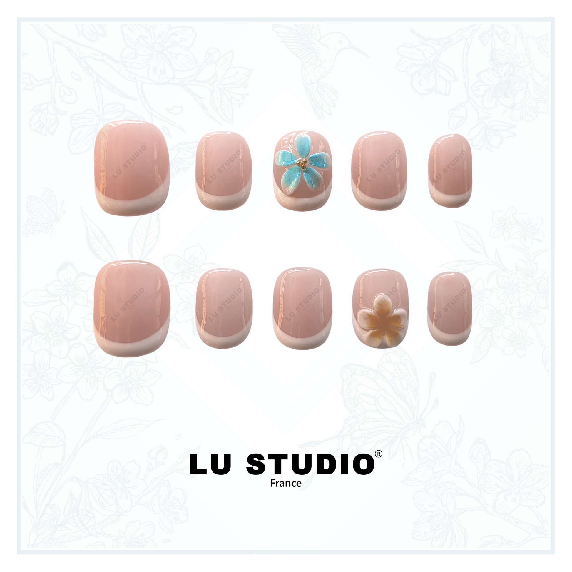 F106 - French d'été  |  Faux-ongles réutilisables - Press on nails