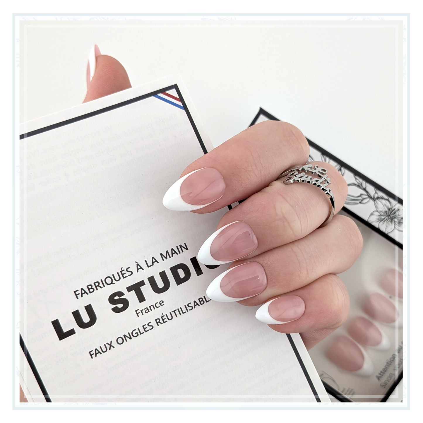F108 - Blush French  |  Faux-ongles réutilisables - Press on nails