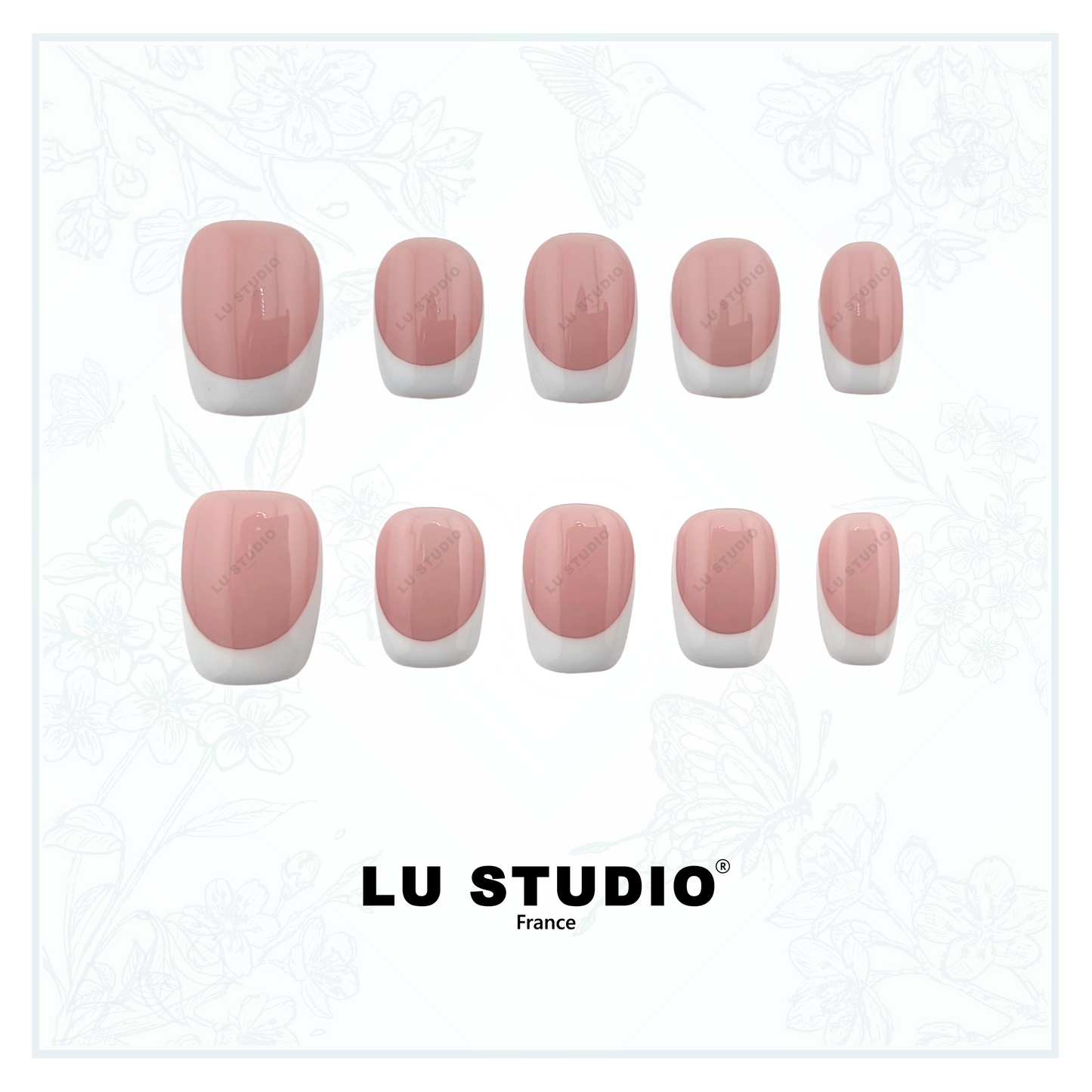 F108 - Blush French  |  Faux-ongles réutilisables - Press on nails