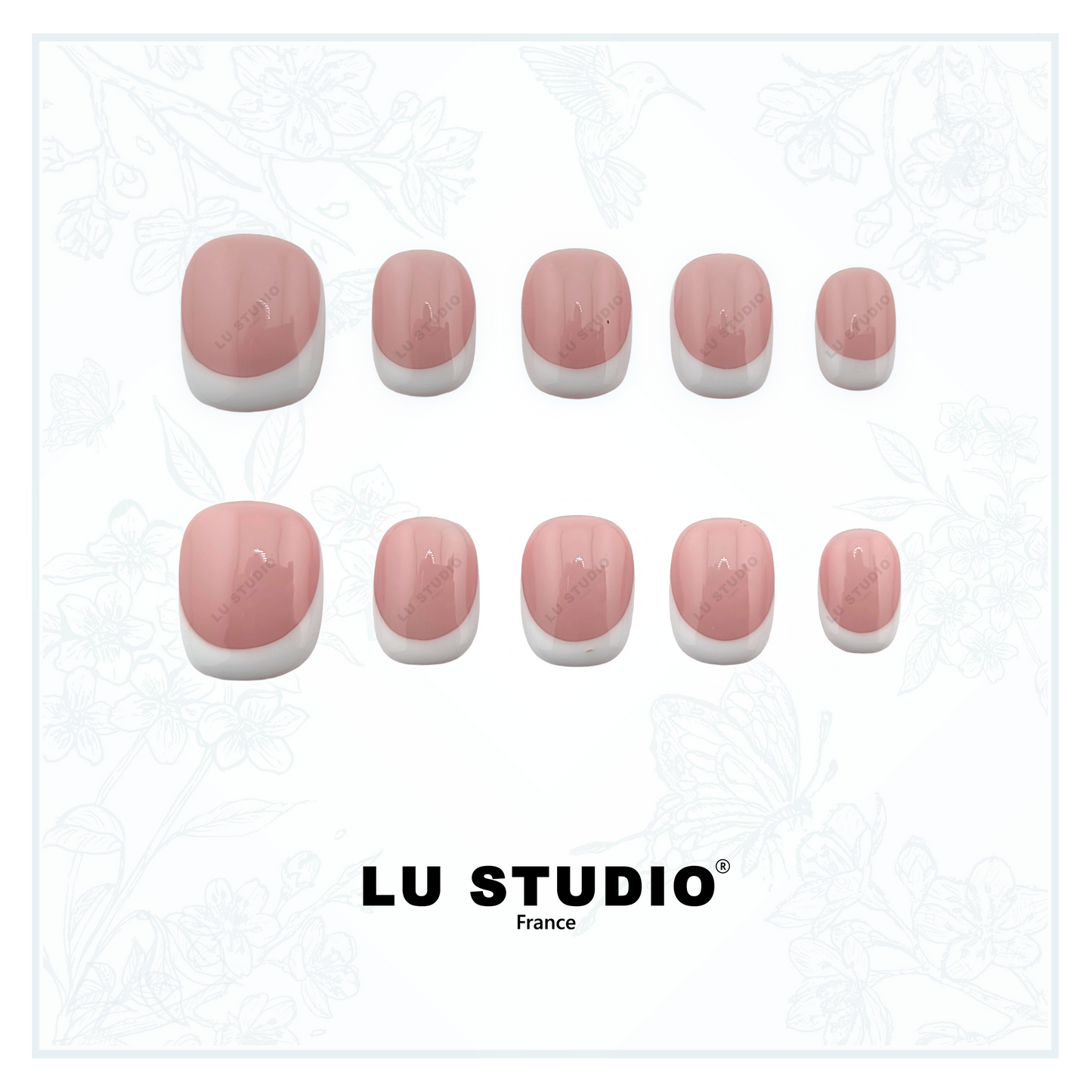 F108 - Blush French  |  Faux-ongles réutilisables - Press on nails
